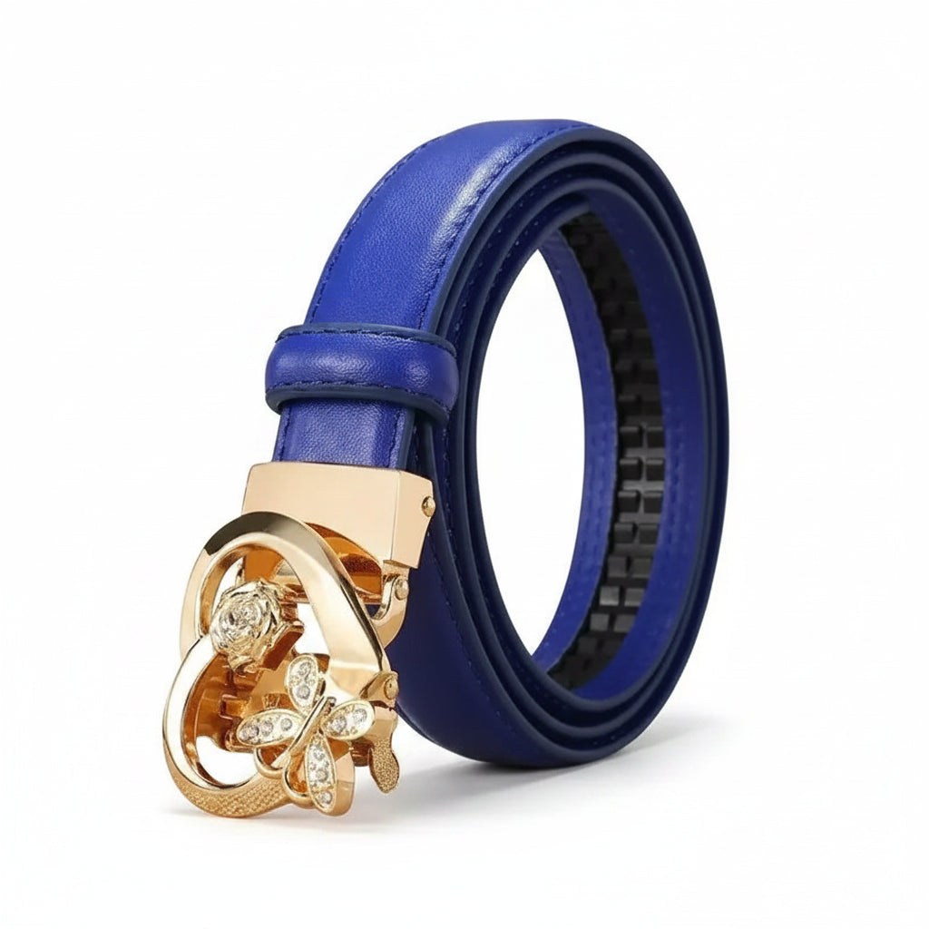 Ceinture à boucle automatique pour femme – Boucle cœur romantique